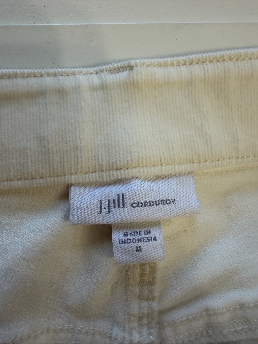 J. Jill Women’s Sz M White Corduroy Cotton Straight Leg Trousers Pants - Picture 2 of 5